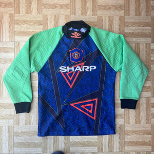 1994 96 MANCHESTER UNITED GOALKEEPER GK FOOTBALL SHIRT Umbro - Large Boys