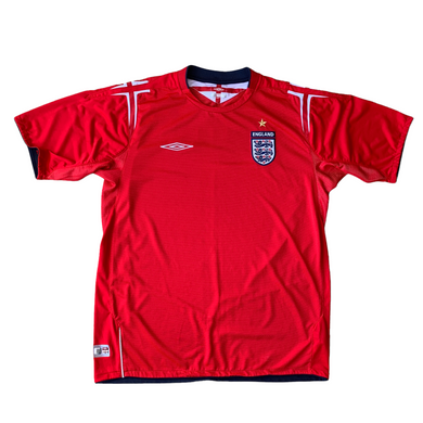 2004 06 ENGLAND AWAY FOOTBALL SHIRT (tear in neck)  - L