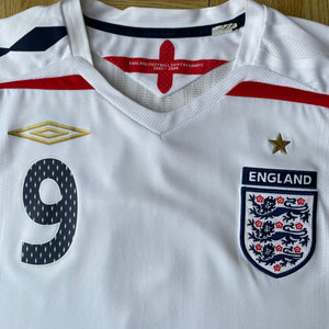 2007 09 England home football shirt #9 Rooney - XL