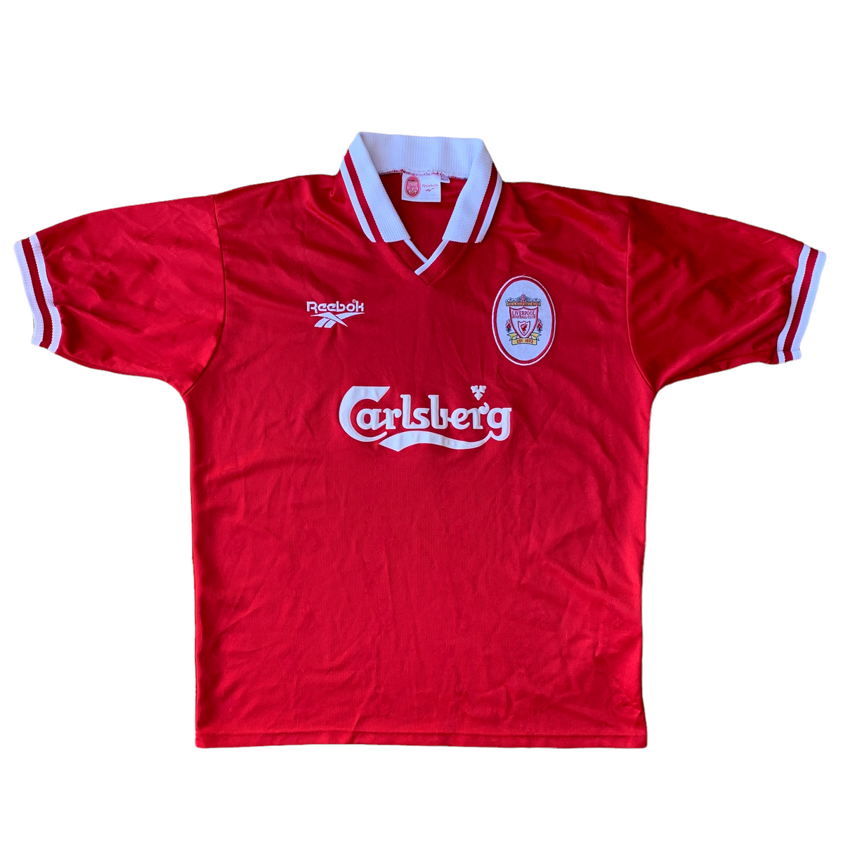 1996 98 LIVERPOOL HOME FOOTBALL SHIRT Vintage Reebok - S
