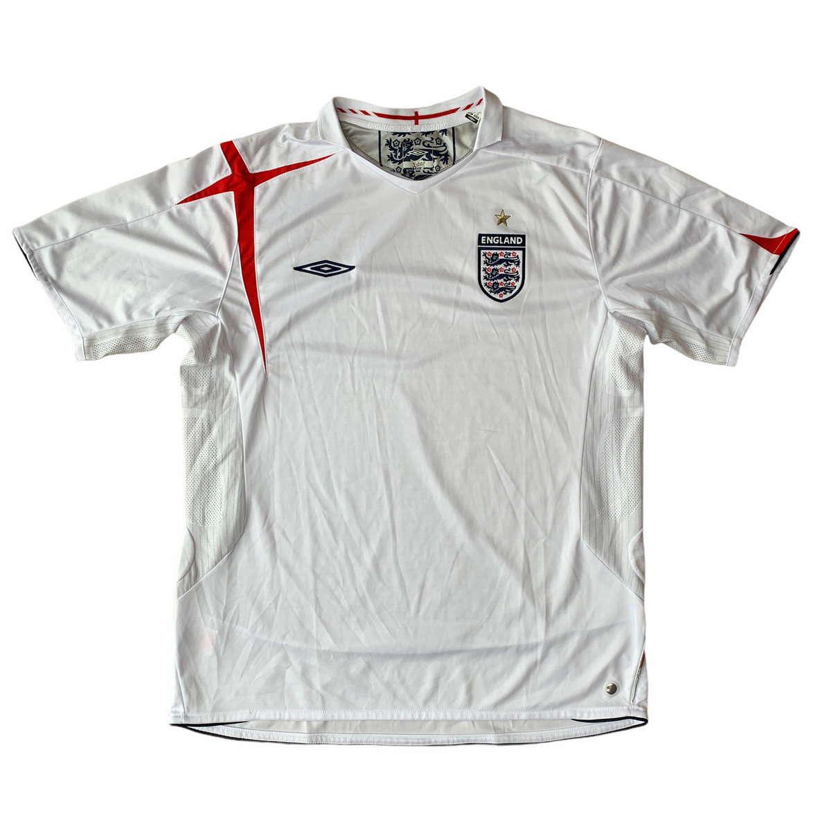 2005 07 ENGLAND HOME FOOTBALL SHIRT Umbro (excellent) - L 
