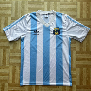 1990 91 Argentina home Football Shirt Adidas Original Vintage - S