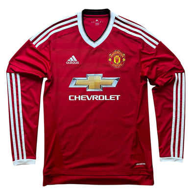 2015 16 Manchester United L/S home Football Shirt Classic Adidas (excellent) - S
