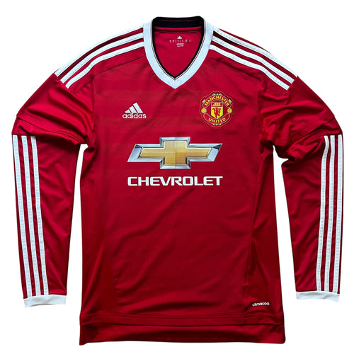 2015 16 Manchester United L/S home Football Shirt Classic Adidas (excellent) - S