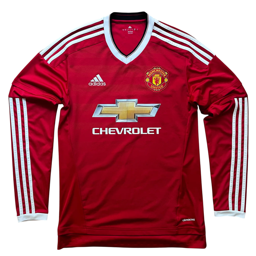 2015 16 Manchester United L/S home Football Shirt Classic Adidas (excellent) - S