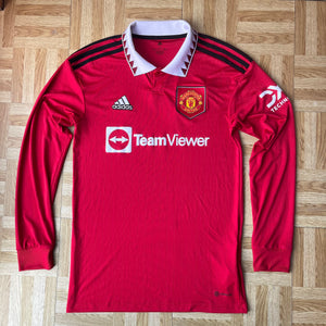 2022 23 Manchester United LS home football shirt adidas (excellent) - S