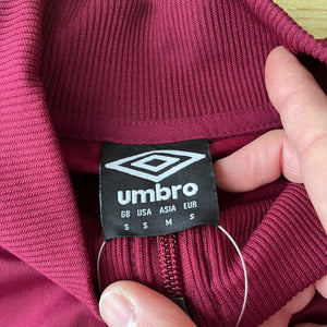 Umbro Maroon and white football track jacket activewear - s