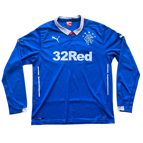 2014 15 Rangers LS home Football Shirt - L
