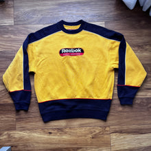 Reebok Vintage Navy & Yellow sweatshirt sweater jumper - L