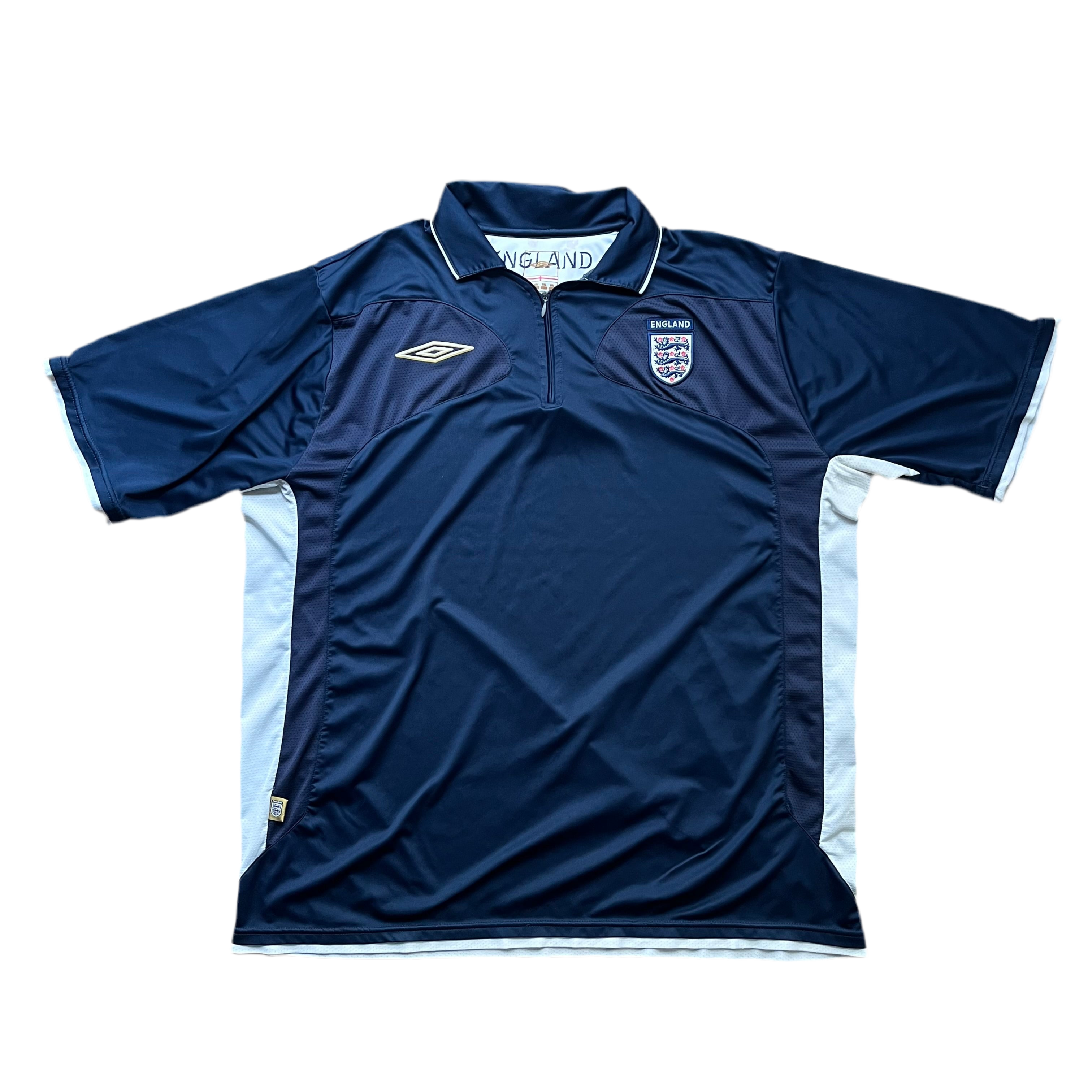 2004-05 England Umbro 1/4 Zip Polo football Shirt - XXL