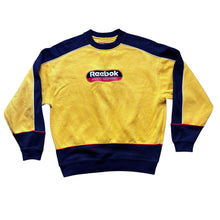 Reebok Vintage Navy & Yellow sweatshirt sweater jumper - L