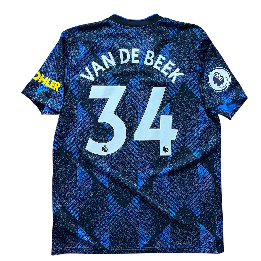 2021 22 Manchester United third football shirt #34 Van De Beek - L