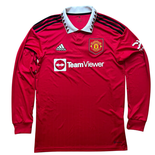 2022 23 Manchester United LS home football shirt adidas (excellent) - M
