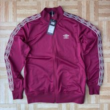 Umbro Maroon and white football track jacket activewear - s