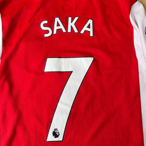 2021 22 Arsenal home football shirt Adidas #7 Saka - M