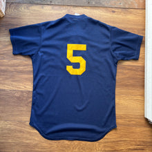 Lions Baseball Jersey Uniform Express Navy & Yellow #5 Adult Medium