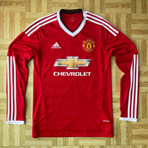 2015 16 Manchester United L/S home Football Shirt Classic Adidas - S