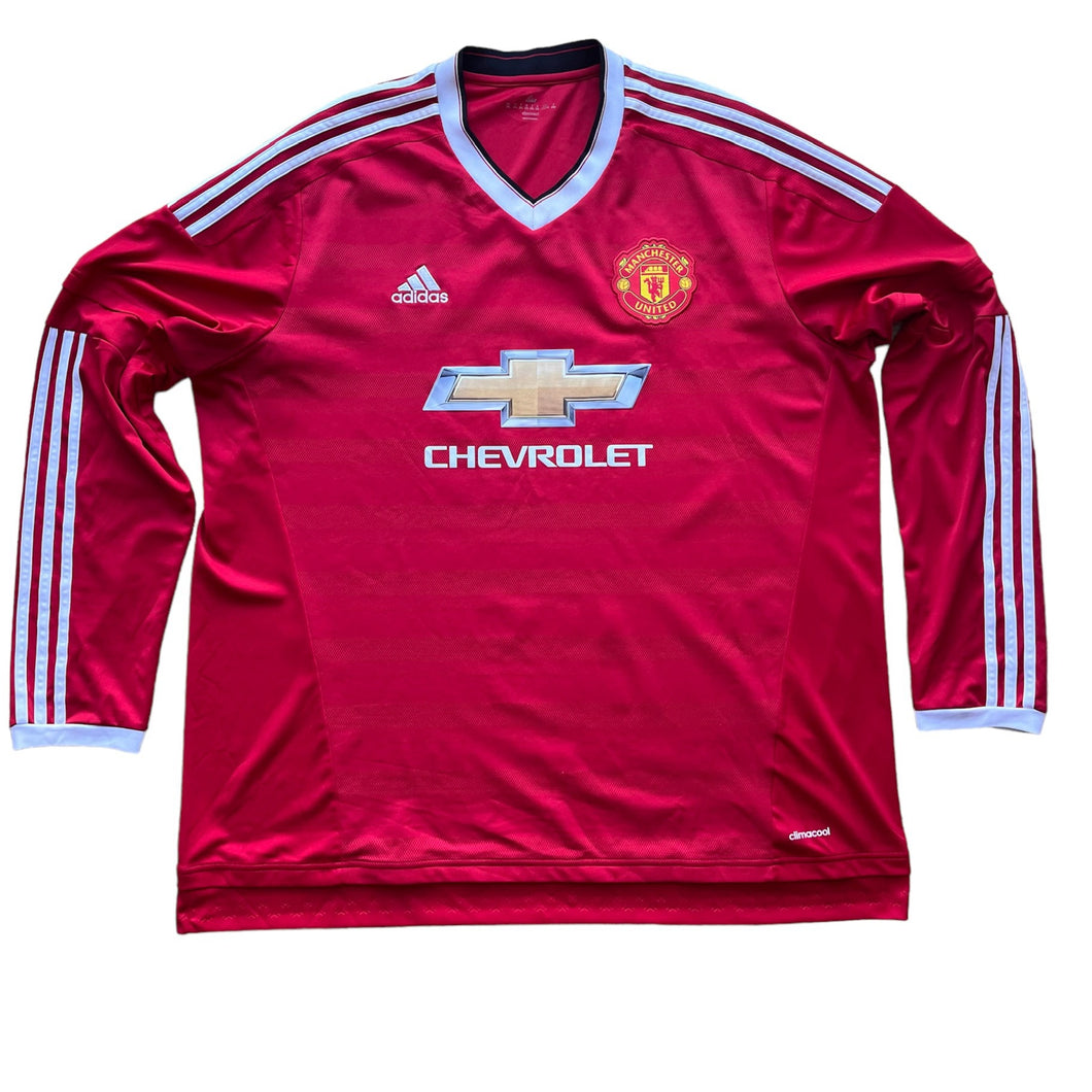 2015 16 Manchester United L/S home Football Shirt Adidas classic - 2XL