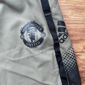 Manchester United gold adidas tracksuit bottoms - M