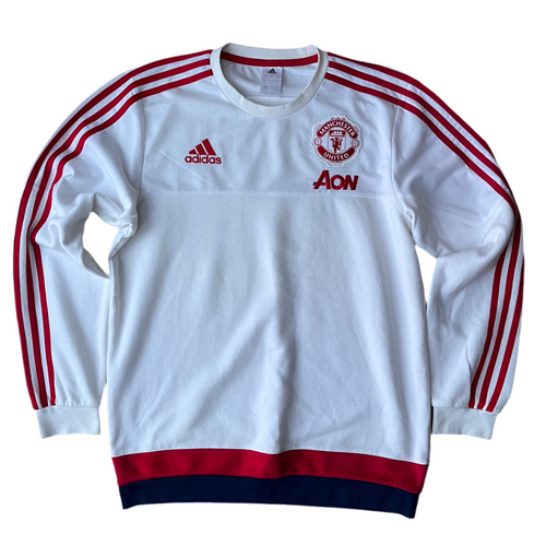 2015-16 Manchester United adidas Crew Neck Sweat Top - M