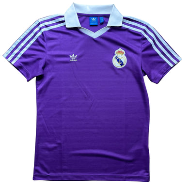 Real Madrid Adidas originals purple polo style football shirt - S