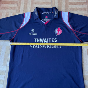 2010 Lancashire Lightening Cricket Shirt Kukri - L