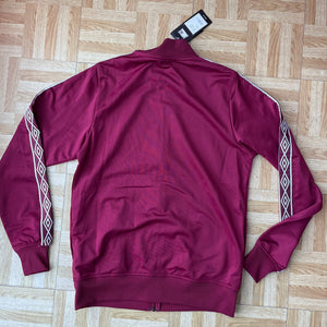 Umbro Maroon and white football track jacket activewear - s