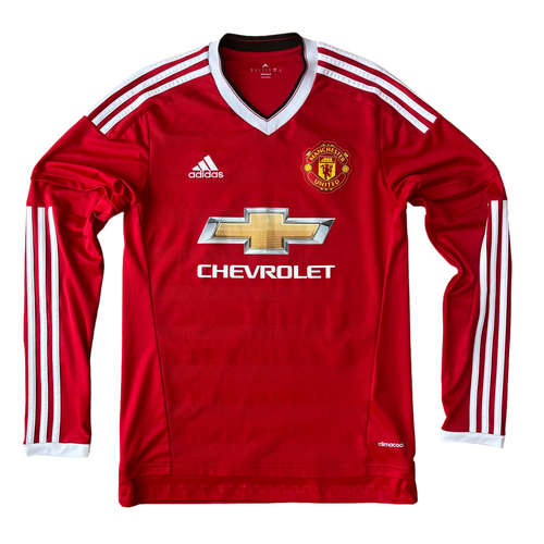 2015 16 Manchester United L/S home Football Shirt Classic Adidas - S