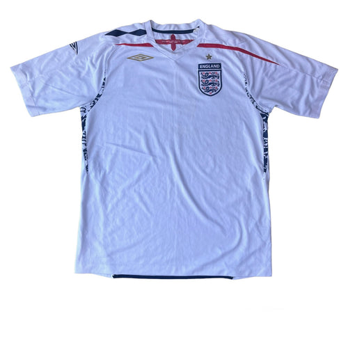 2007 09 ENGLAND HOME FOOTBALL SHIRT Umbro (good) - L