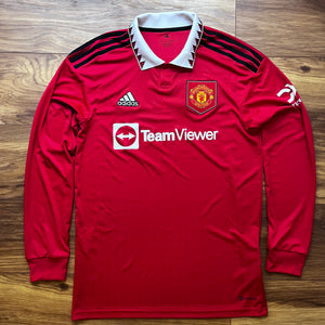 2022 23 Manchester United LS home football shirt adidas (excellent) - M