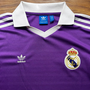 Real Madrid Adidas originals purple polo style football shirt - S