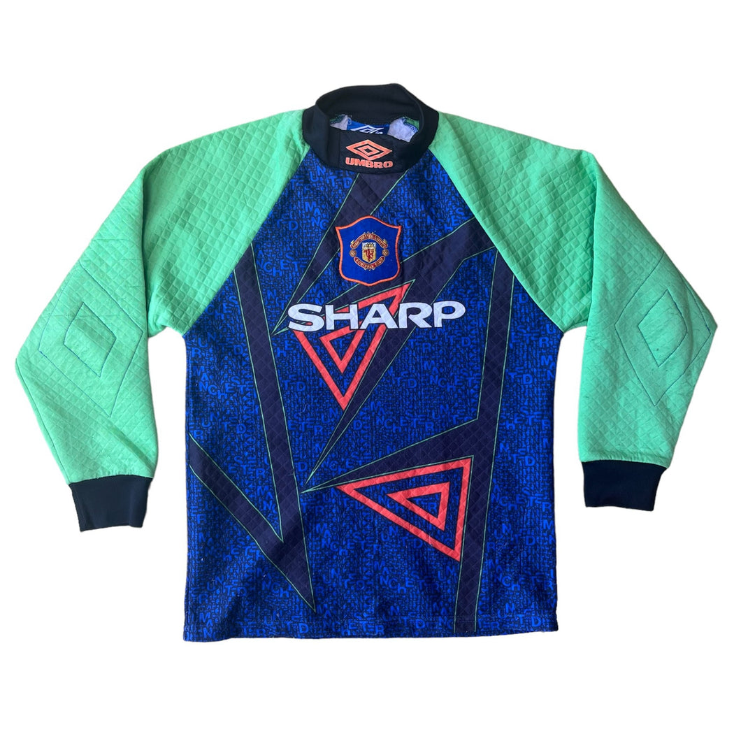 1994 96 MANCHESTER UNITED GOALKEEPER GK FOOTBALL SHIRT Umbro - Large Boys