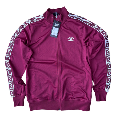 Umbro Maroon and white football track jacket activewear - s