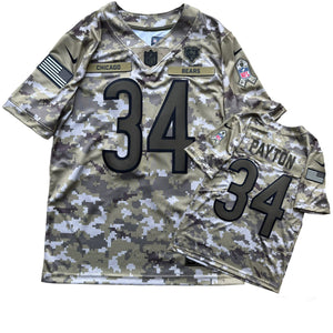 NFL Chicago Bears #34 WALTER JERRY PAYTON Salute to Service Limited Nike Camouflage Camo - S