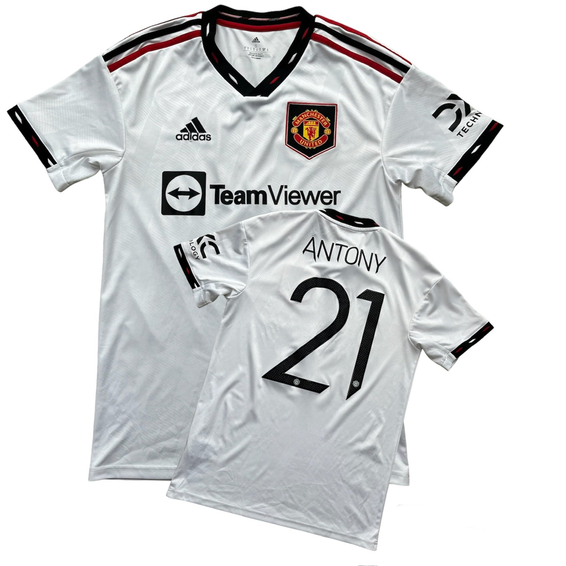 Antony #21 Manchester United EPL Match outlet Slim White Away Soccer Jersey 2022-2023