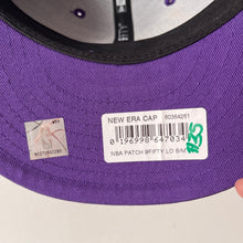 Los Angeles Lakers New Era 9FIFTY Patch Snapback Cap – Purple S/M – underside product sticker