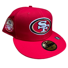 San Francisco 49ers New Era 59FIFTY Fitted Cap – Red Size 8 – angled front view
