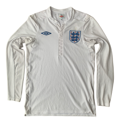 2010 12 ENGLAND L/S HOME FOOTBALL SHIRT - XS (34”)