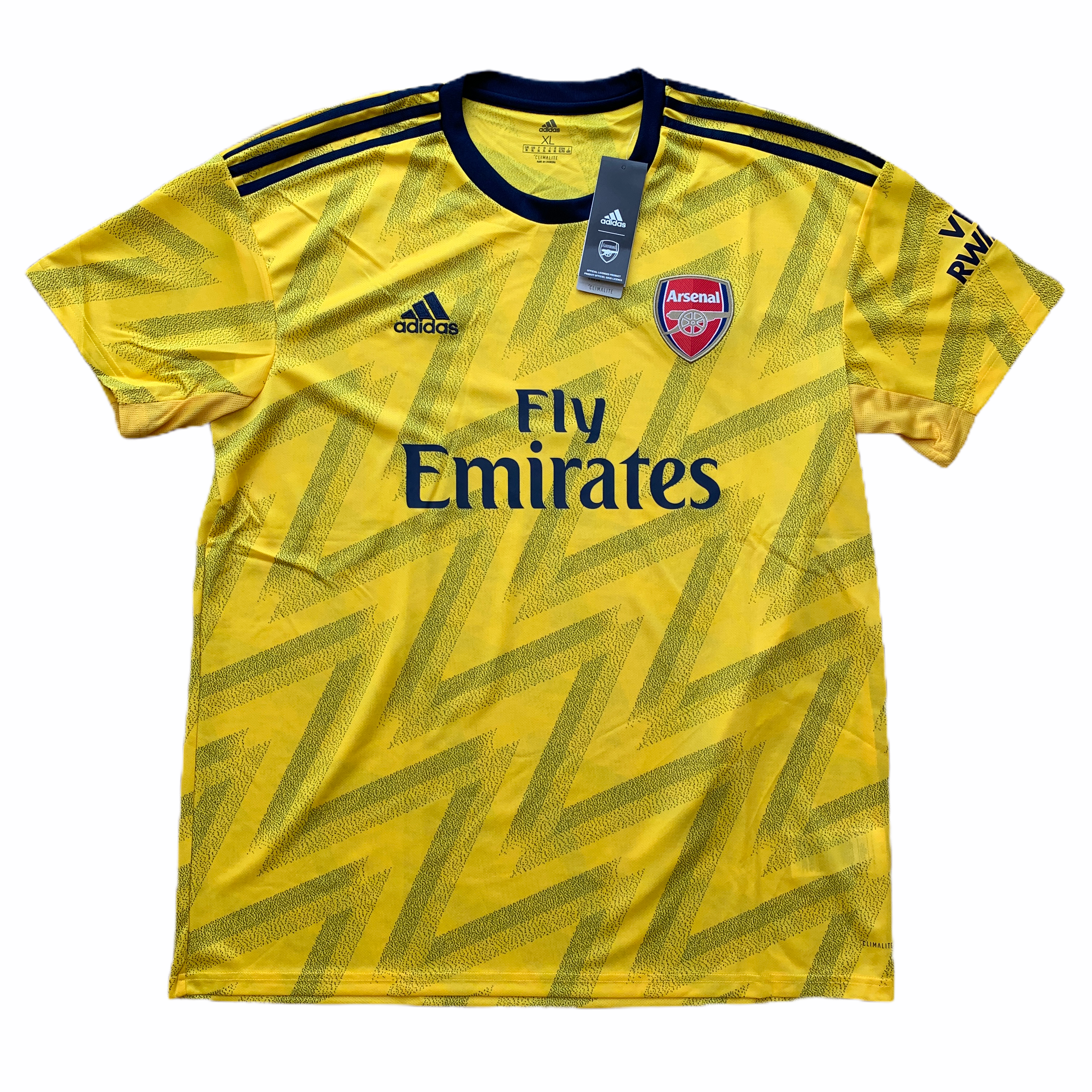 Current Arsenal players in Adidas' retro 'bruised banana' kit, including  Aubameyang and Lacazette