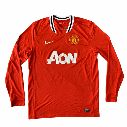 2011 12 MANCHESTER UNITED L/S HOME FOOTBALL SHIRT - L