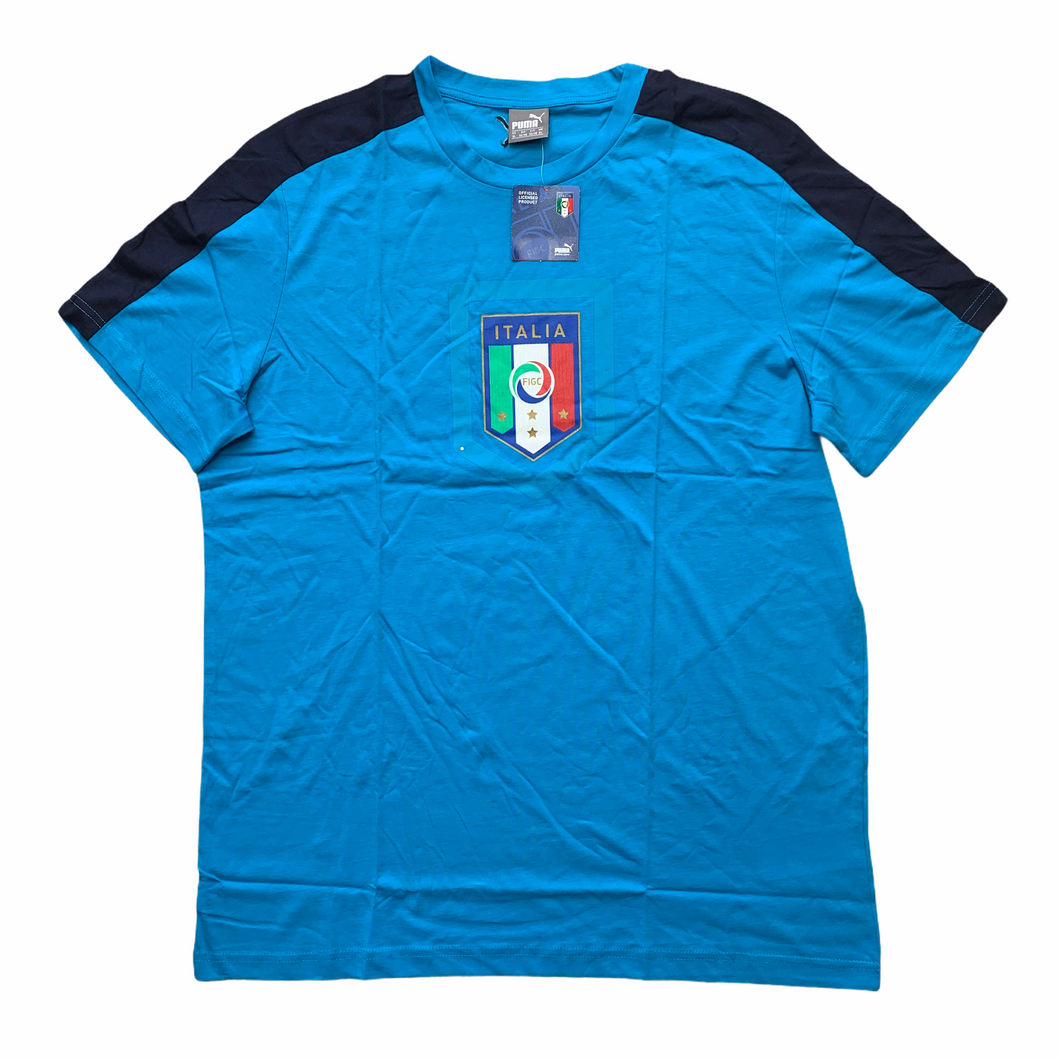 ITALY FANWEAR BADGE COTTON ‘ATOMIC BLUE-PEACOAT’ TEE T-SHIRT *BNWT* - XL