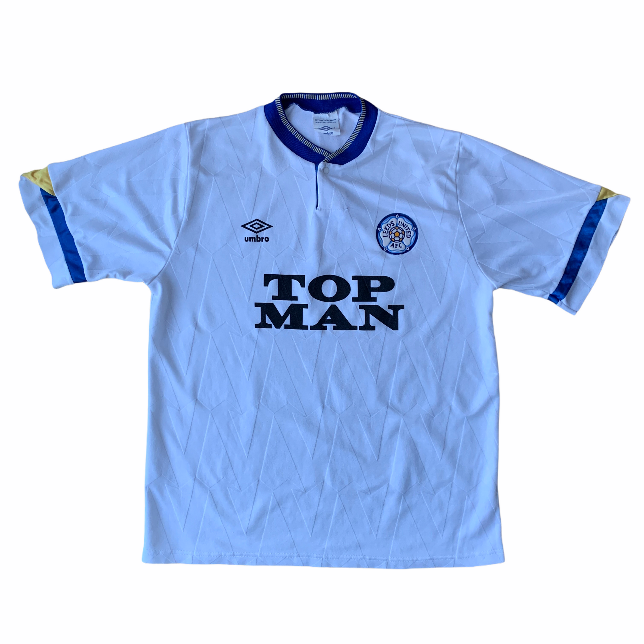 Umbro Leeds United Topman Shirt 1990 91 LEEDS UNITED HOME FOOTBALL