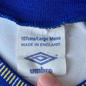 1990 91 LEEDS UNITED HOME FOOTBALL SHIRT Umbro Original Vintage - L